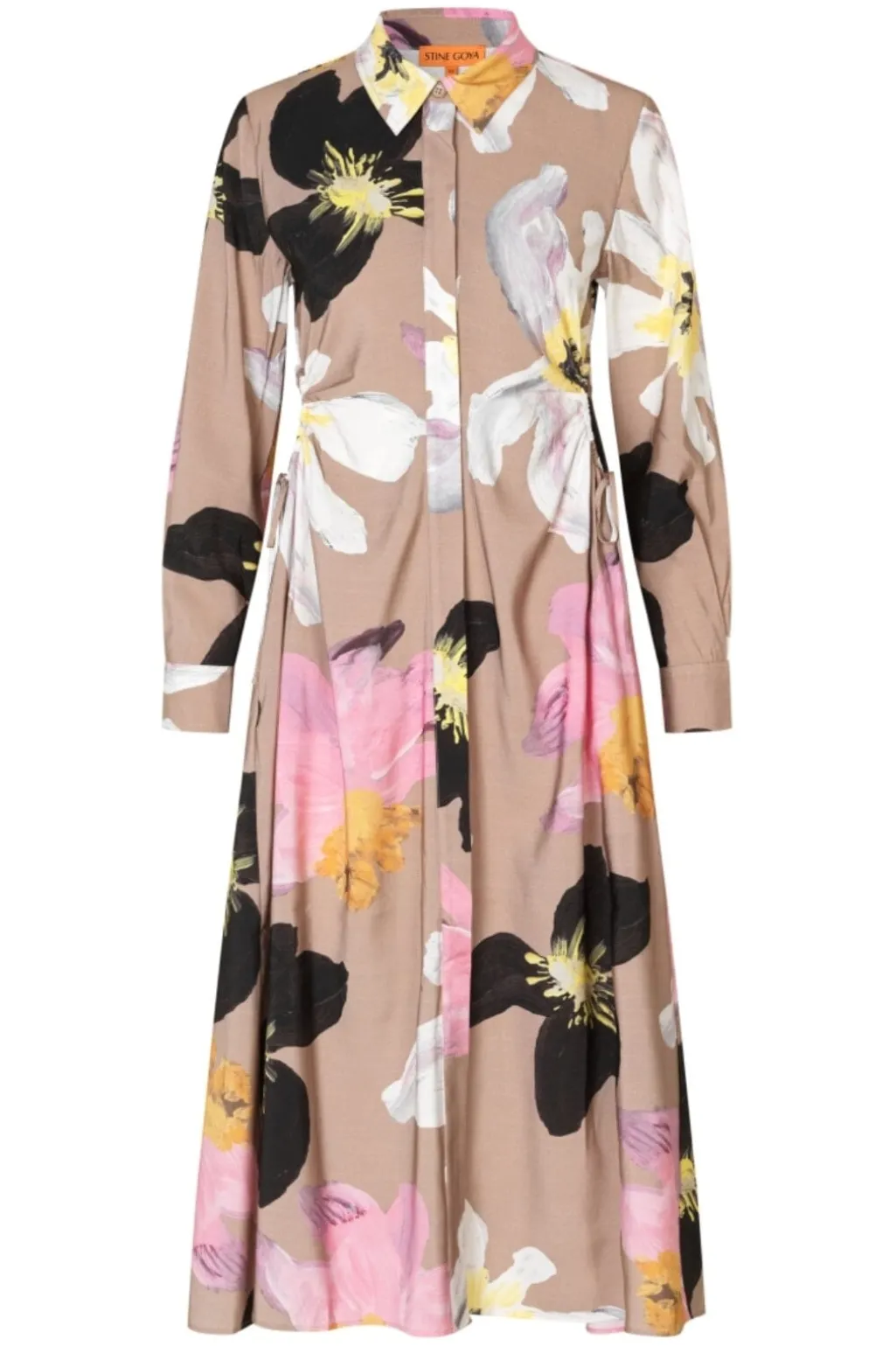 Sg2070 Light Fluid Ecovero, Waist Gather Shirt Midi Dresssg-pf25-d146-2070