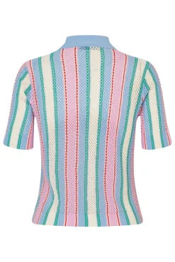 Sg2100 Tricot Knit, Short Sleeve Crochet Polosg-pf25-k038-2100