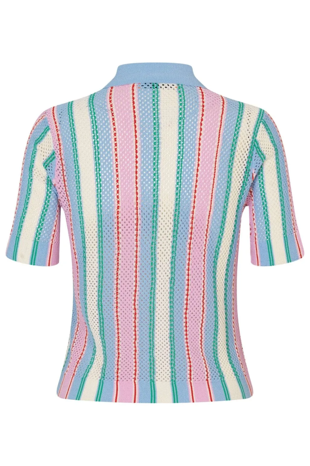 Sg2100 Tricot Knit, Short Sleeve Crochet Polosg-pf25-k038-2100