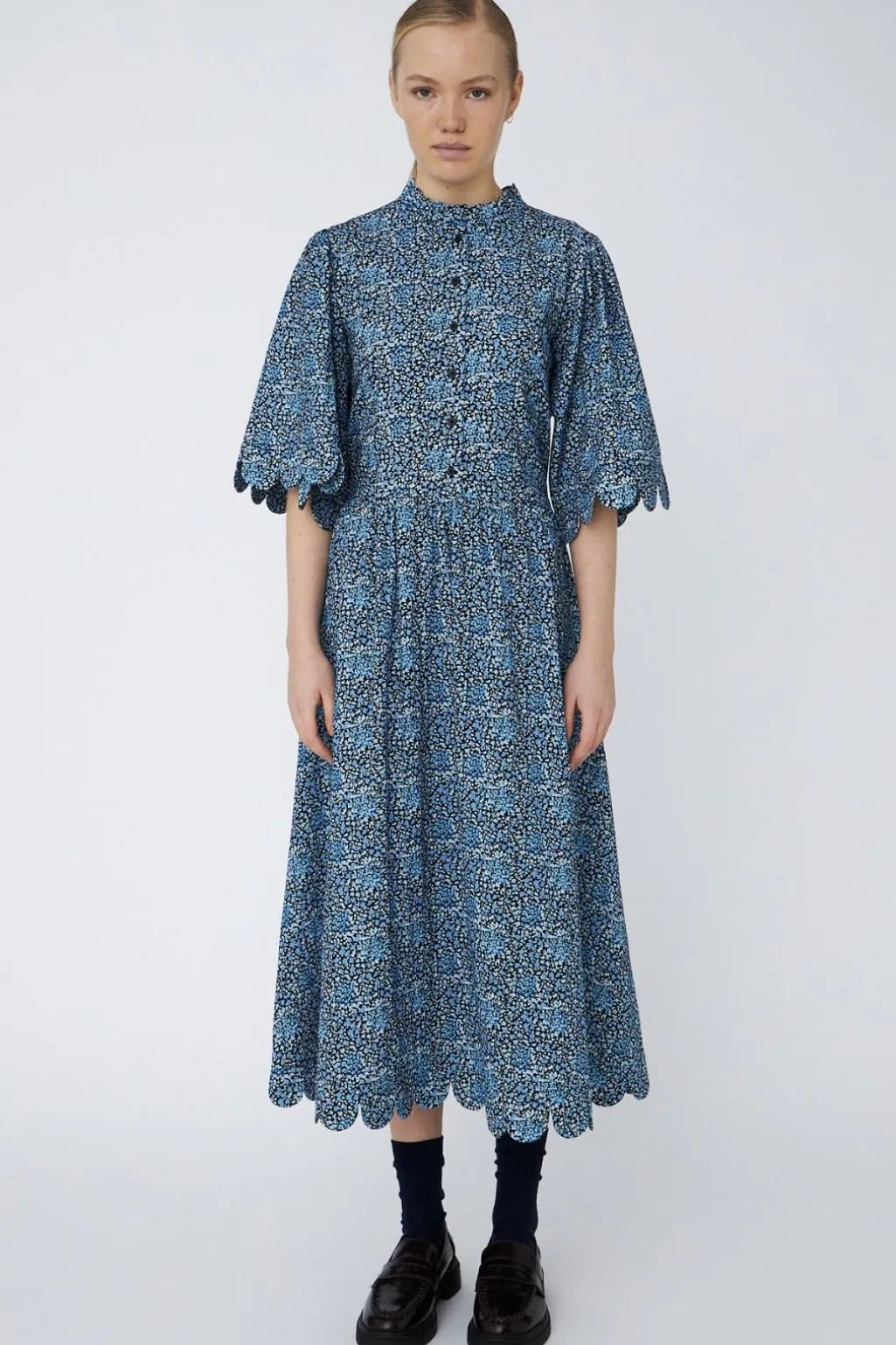 Snall Over Printed Midi Dressse53-4250