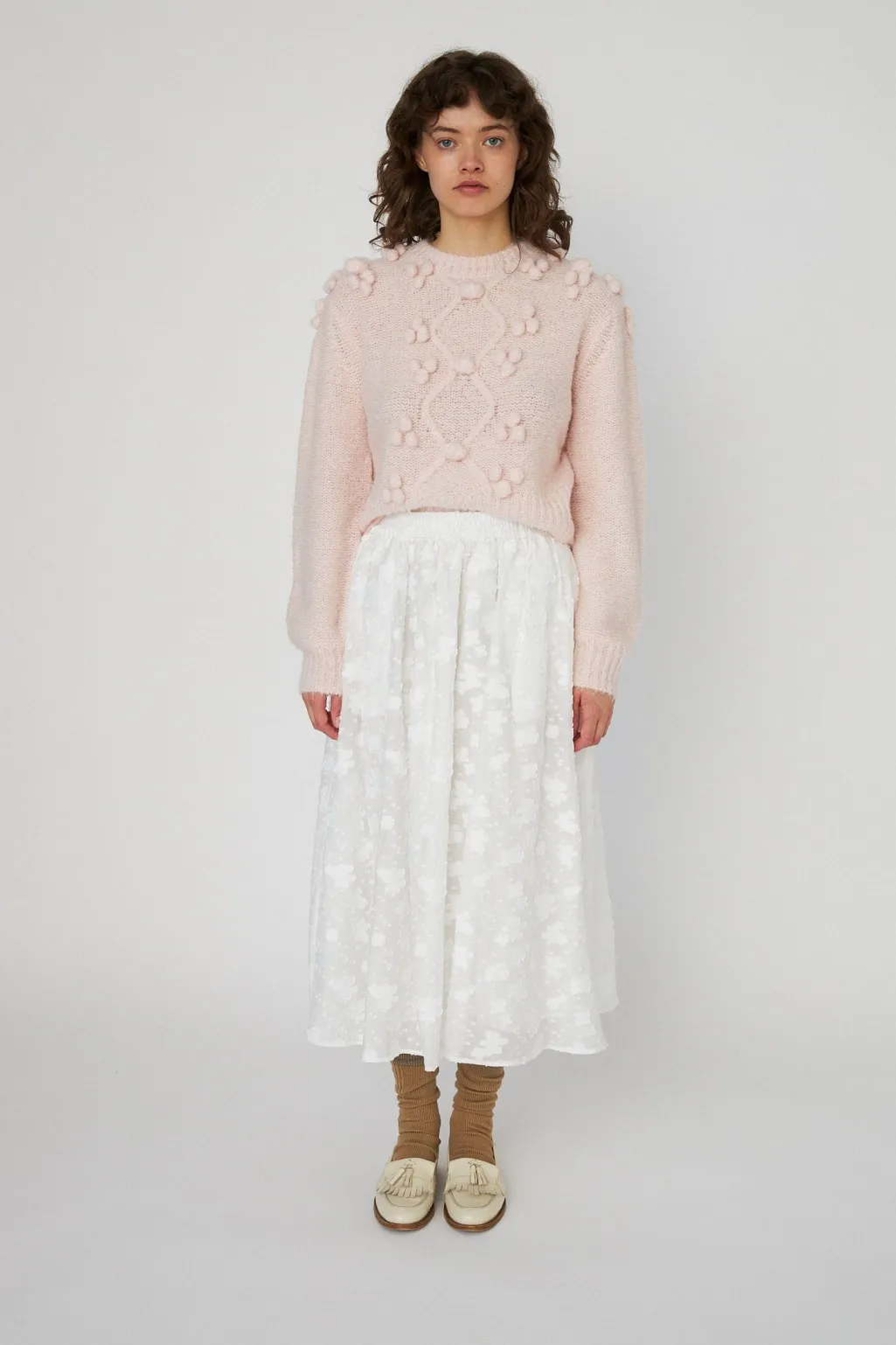 Sncable Knit With Bobblestw54-3294