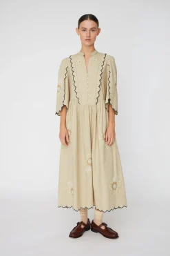 Snembroidered Loose Midi Dresses62-4485
