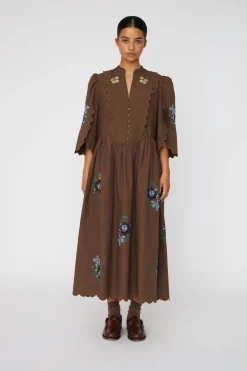 Snembroidered Loose Midi Dresses62-4485