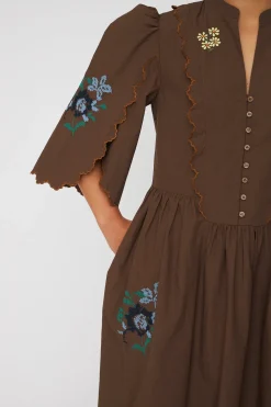 Snembroidered Loose Midi Dresses62-4485