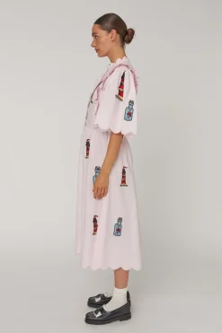 Snembroidered Midi Dress With Scallopseb61-4430