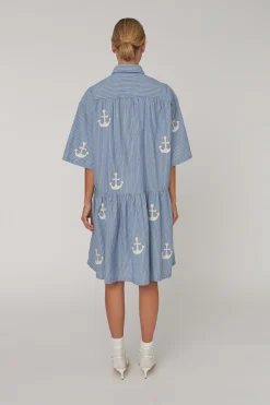 Snoversized Dress With Embroidered Anchorqs61-4392