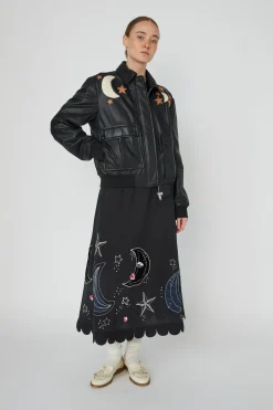 Snstarlight Leather Bomber Jacketsl54-7328