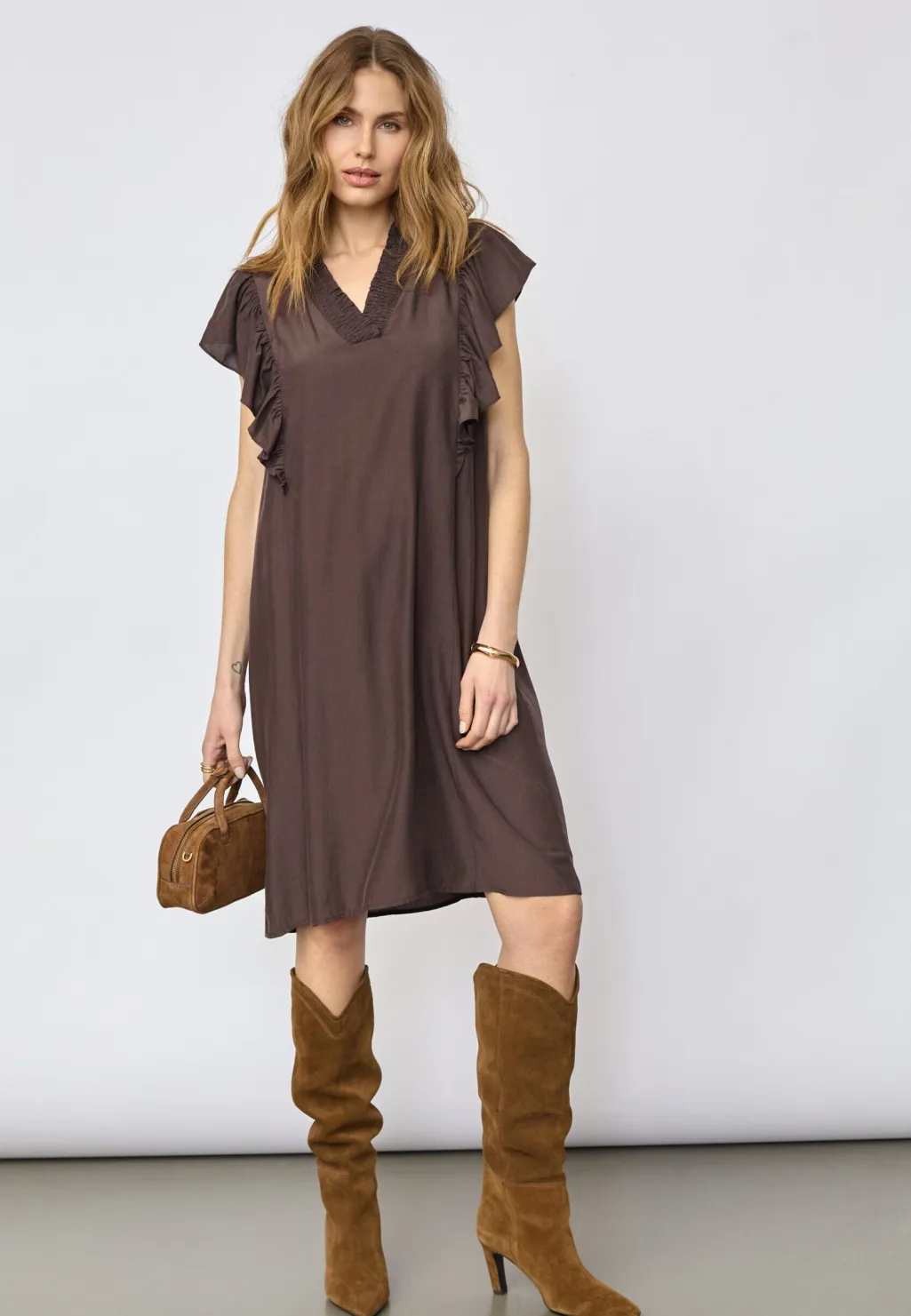 Sunrisecc Frill Crop V-Dress 46101