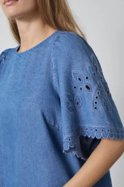Tillycc Emb Ss Blouse 45057