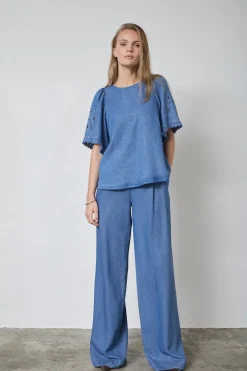 Tillycc Emb Ss Blouse 45057
