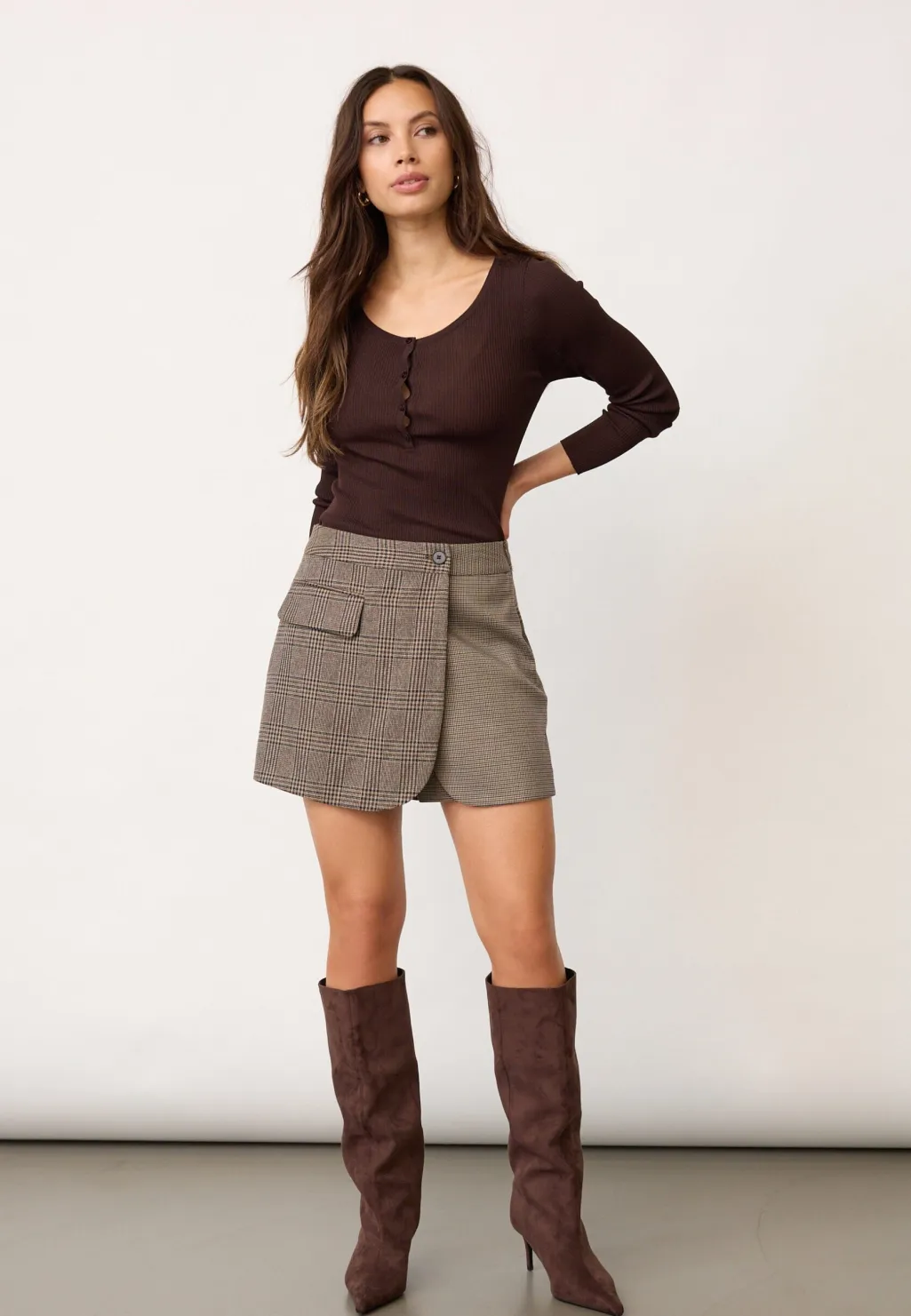 Veyacc Check Wrap Skort 500141