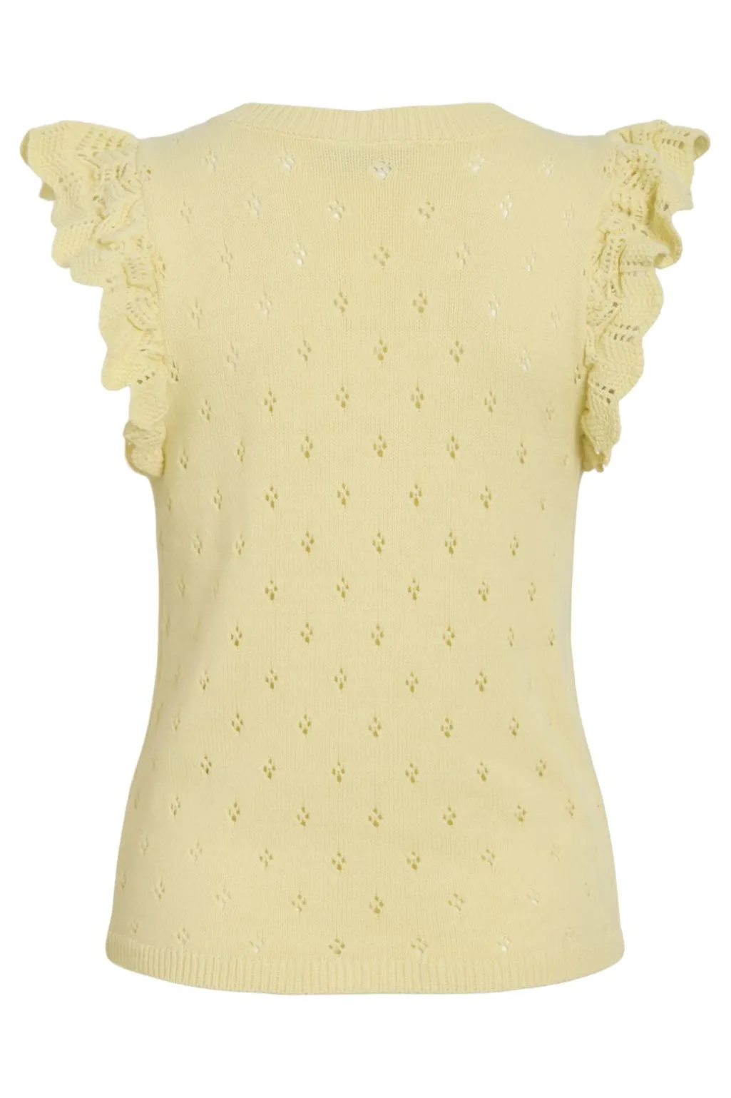 Vimarlea V-Neck S/L Flounce Knit Top