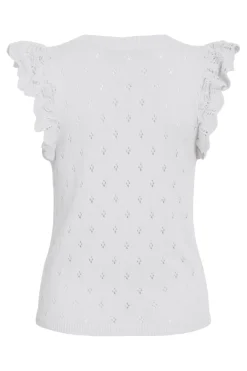 Vimarlea V-Neck S/L Flounce Knit Top