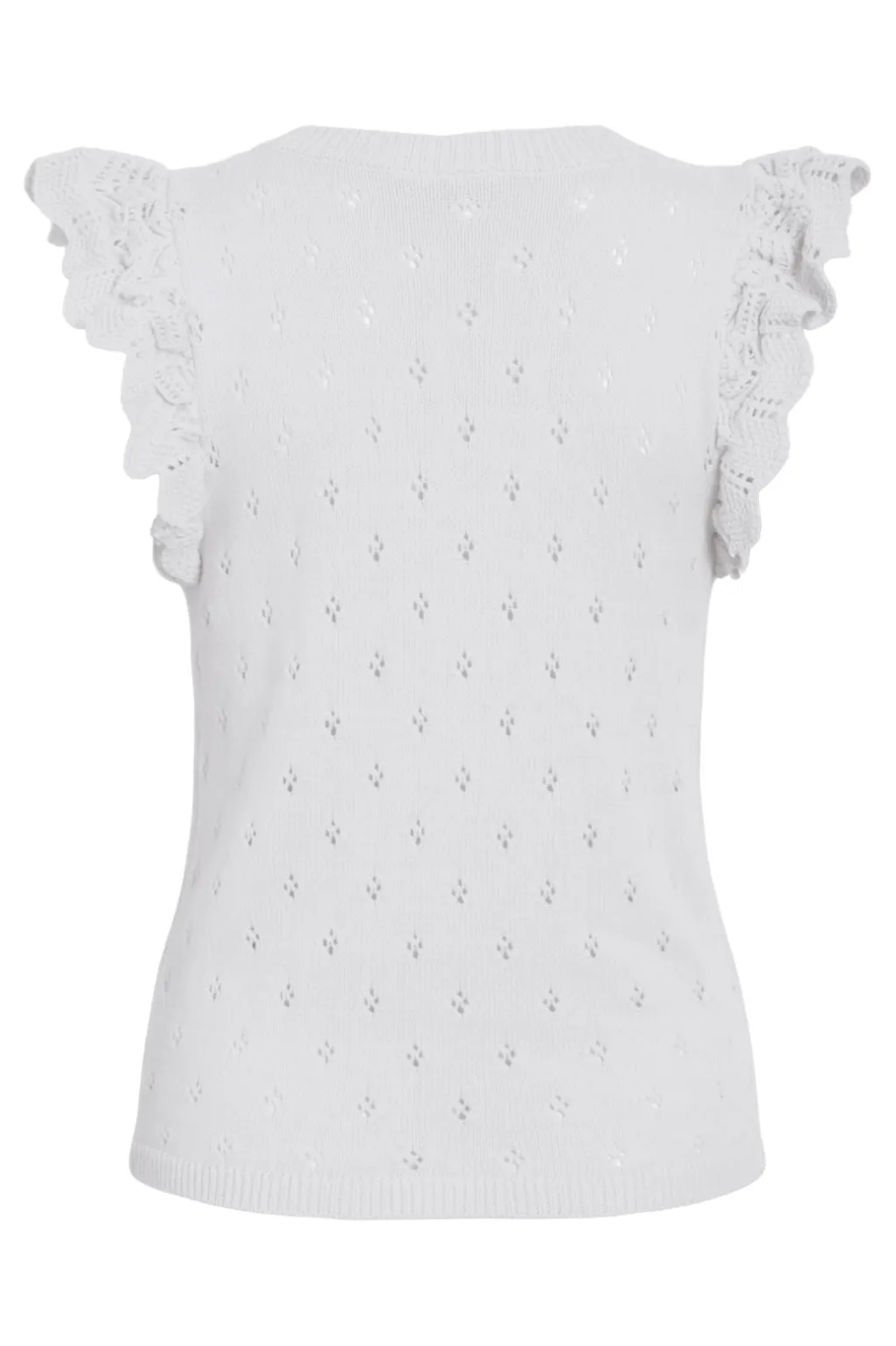 Vimarlea V-Neck S/L Flounce Knit Top