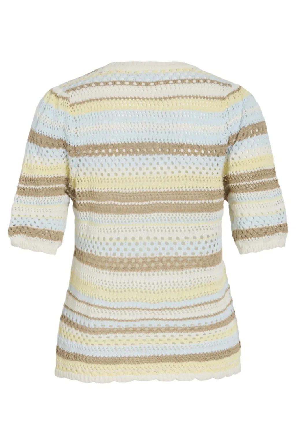 Vimina 2/4 O-Neck Stripe Knit Top/R