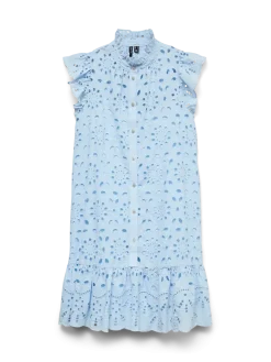 Vmquinn Sl Emb Short Dress Sb2