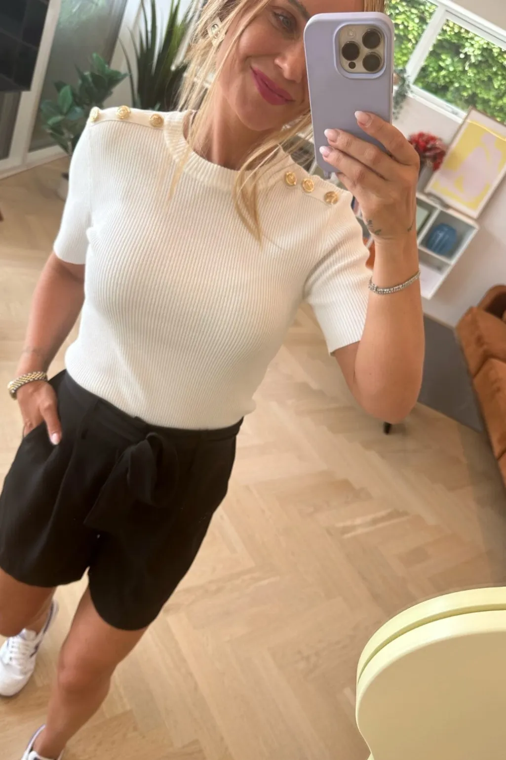 Vsgold Button Knit T-shirt